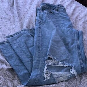 American Eagle Outfitters Blue Boyfriend Jeans Distressed Style